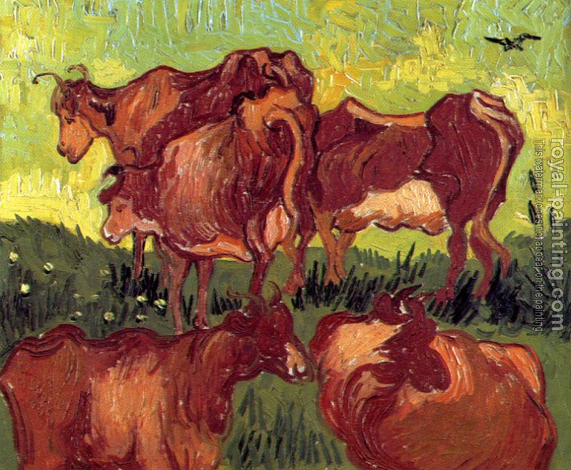 Vincent Van Gogh : Cows(after Jordaens)